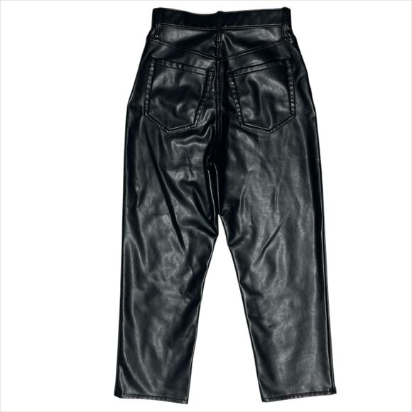 ABERCROMBIE & FITCH Curve Love Ankle Straight Ultra High Rise Leather Pant 26/2 - Picture 6 of 9